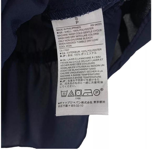 2/$25: Banana Republic Navy Ruffle Wrap Top - Picture 6 of 7